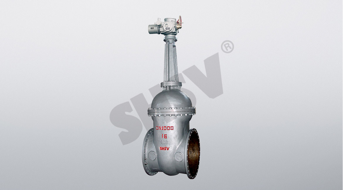 Large-diameter electric gate valve