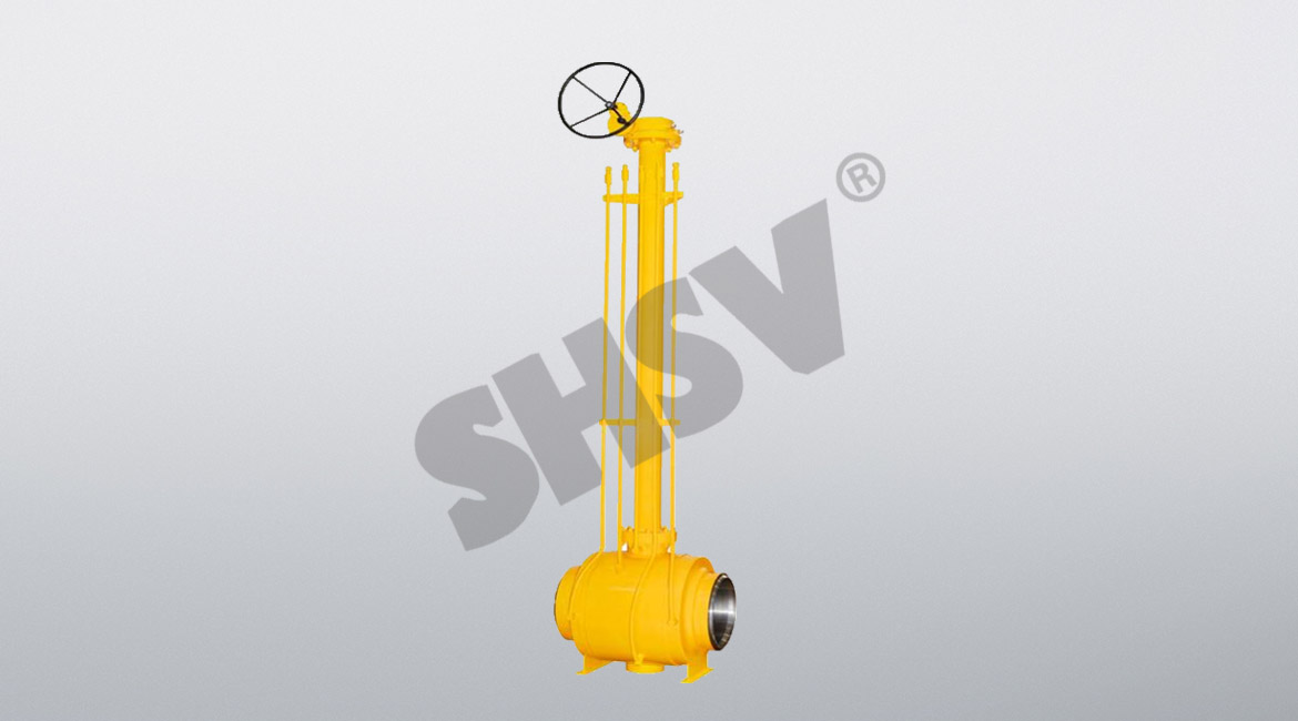 Directly buried lengthening rod full welded ball valve