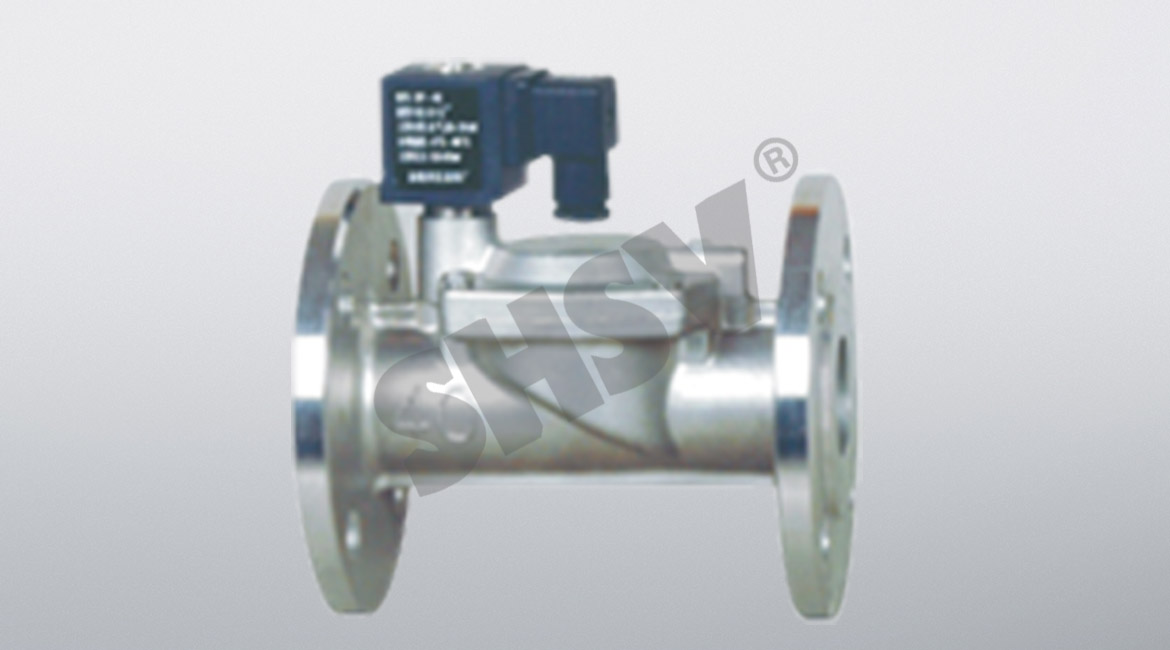 Flanged large diameter liquid, gas solenoid valve