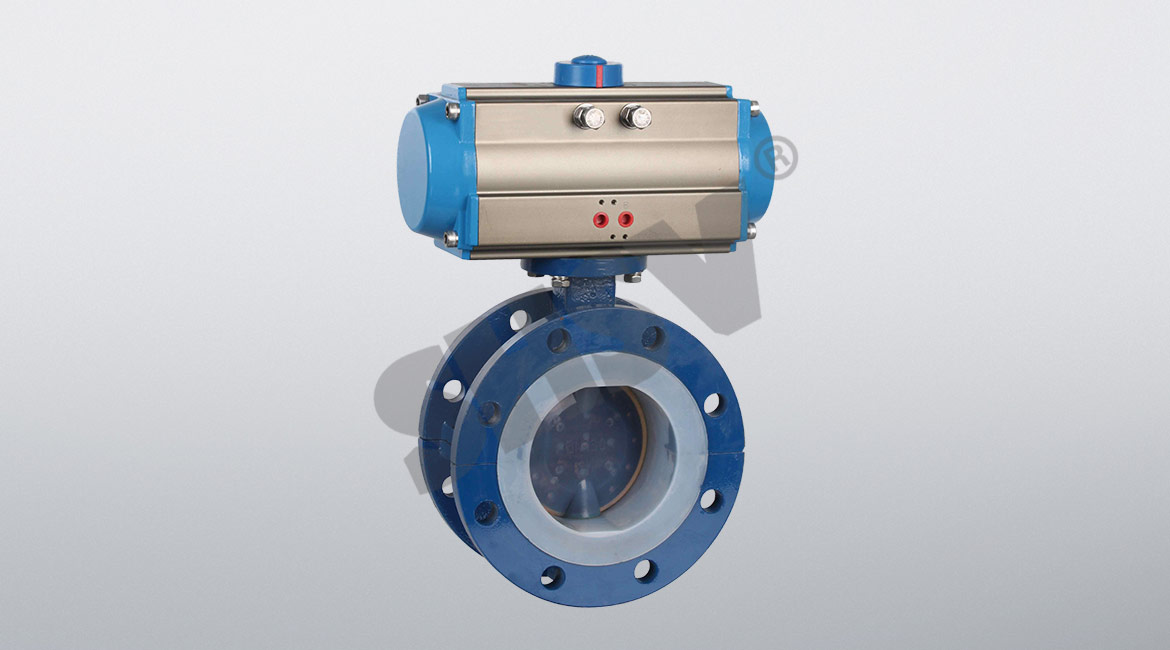 Pneumatic fluorine butterfly valve 