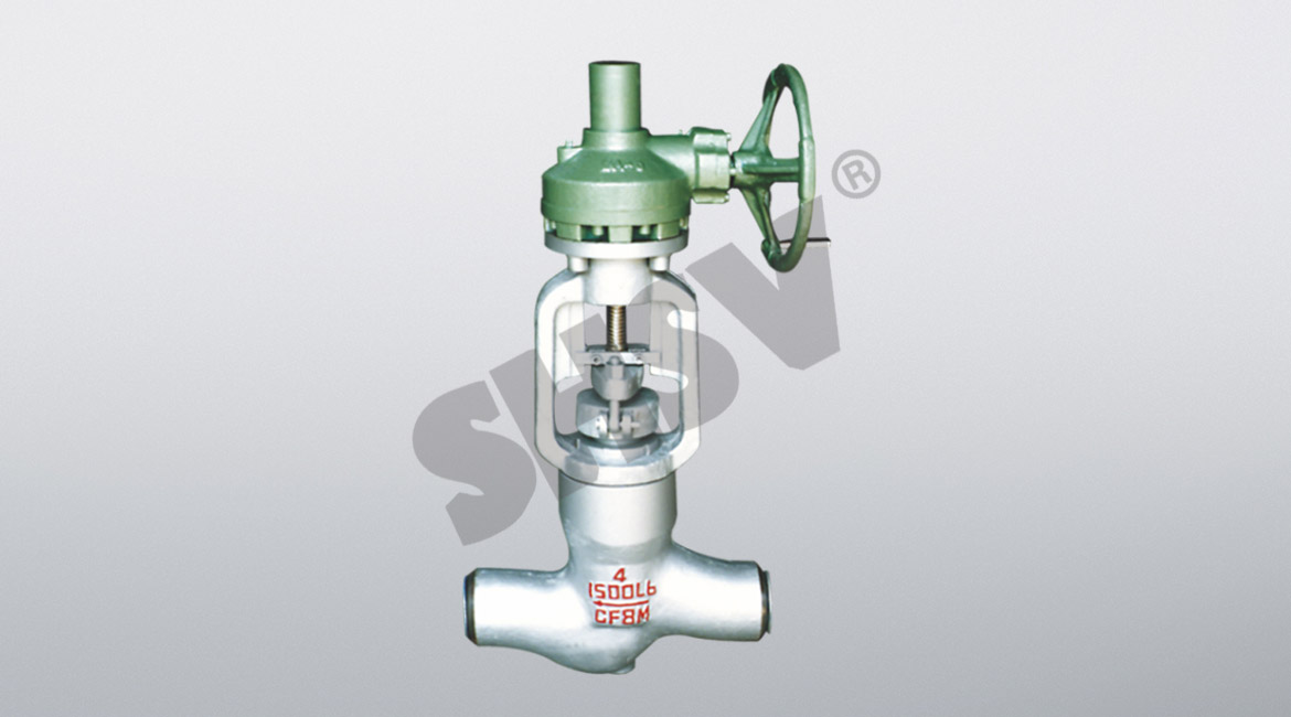 Spur gear stop valve