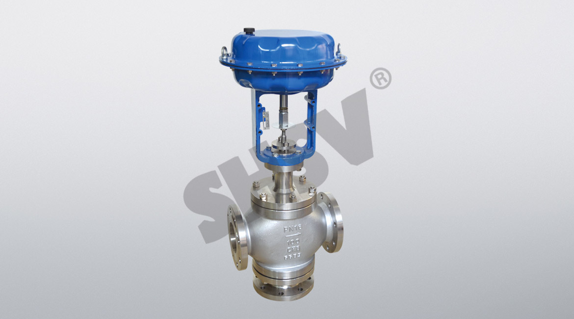 Pneumatic three-way shut-off valve