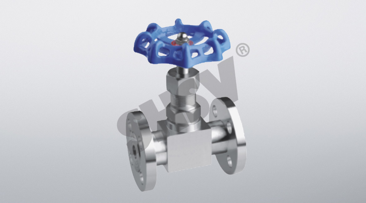 Flange needle stop valve